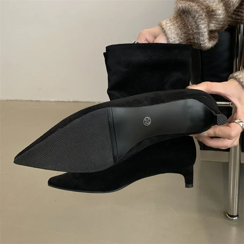 Eilyken Vintage Pointed Toe Ankle Boots - Designer Low Heel Shoes