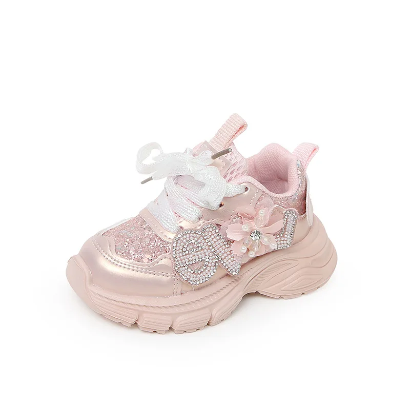 Baskets Enfant Roses Pailletées Fille | Adorables & Tendance