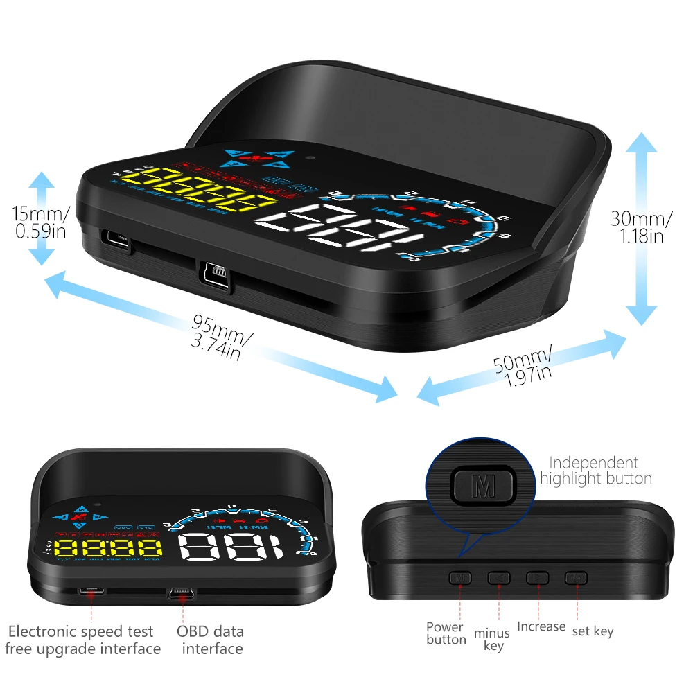 속도 경고, 차량 헤드업 디스플레이, 차량 OBD 고화질 속도 가이드, 프로젝터 HUD, 신형 M20 다기능 레이더 감지기