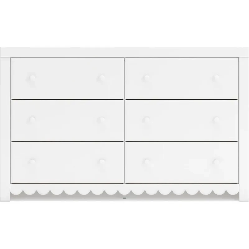 Drawer Dresser with Safety Stop and Scalloped High Quality