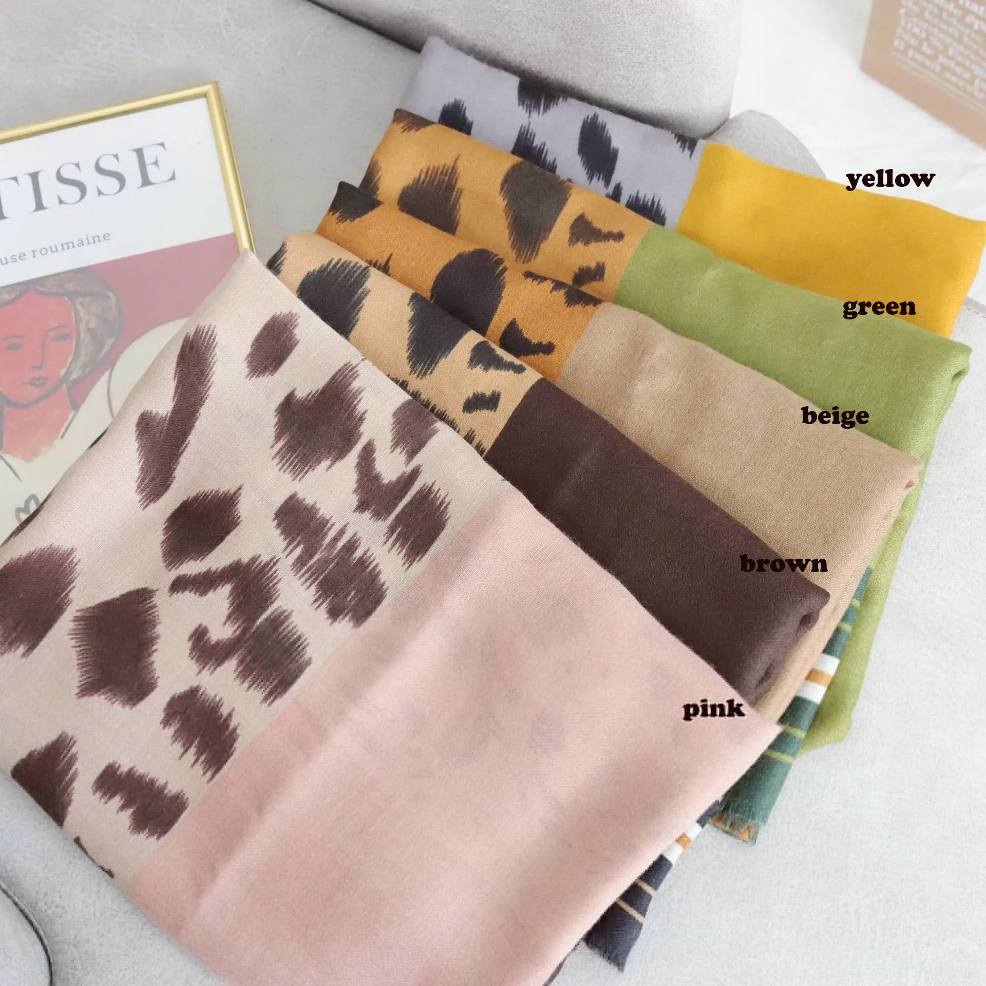 

2022 Newest Women Zebra Leopard Pattern Scarf Cotton Voile Scarf Shawls
