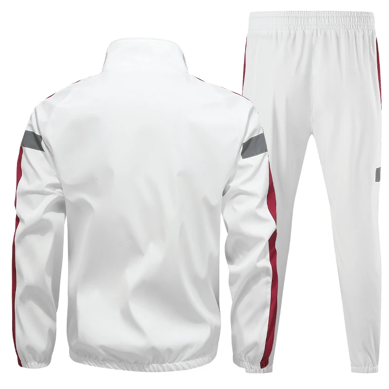 Cross border new autumn and winter set men's plus size men's cardigan sports and leisure set reflective strip two-piece set pant 4