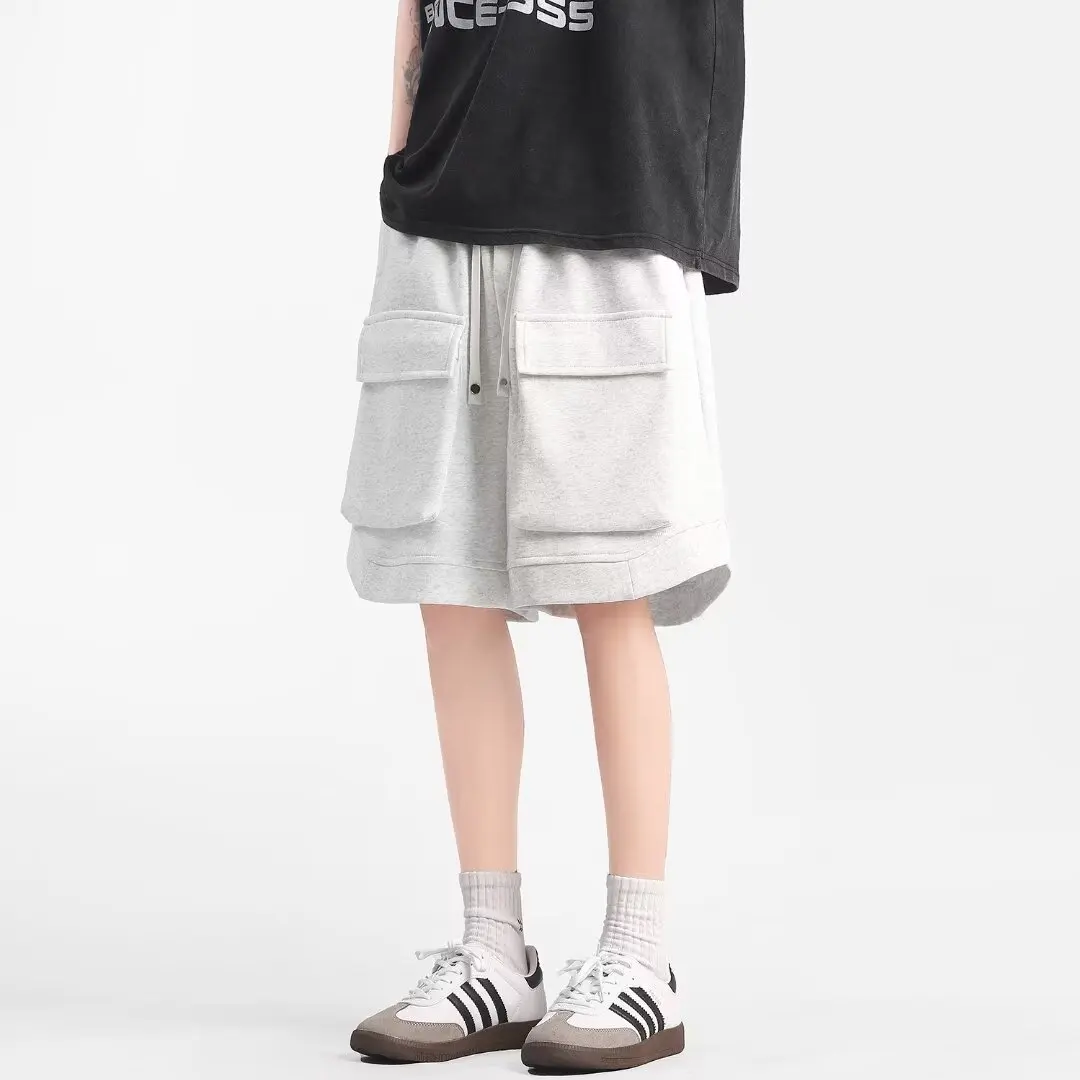 New Men's Loose Shorts Sweatpants High Quality Trendy High Street Pink Sports Short Pants Men's Clothing Hip Hop Shorts 4