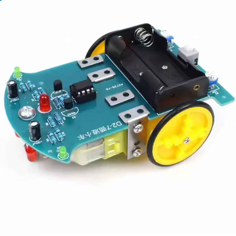 Kit Robot Suiveur de Ligne D2-7 DIY - Voiture Intelligente à Souder