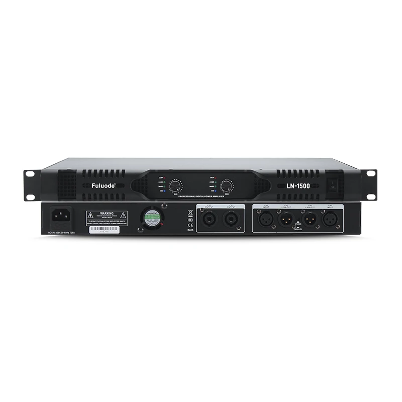FULUODE LN1500/LN2000 프로페셔널급 2/4채널 파워 앰프, 1U 랙 마운트 가능