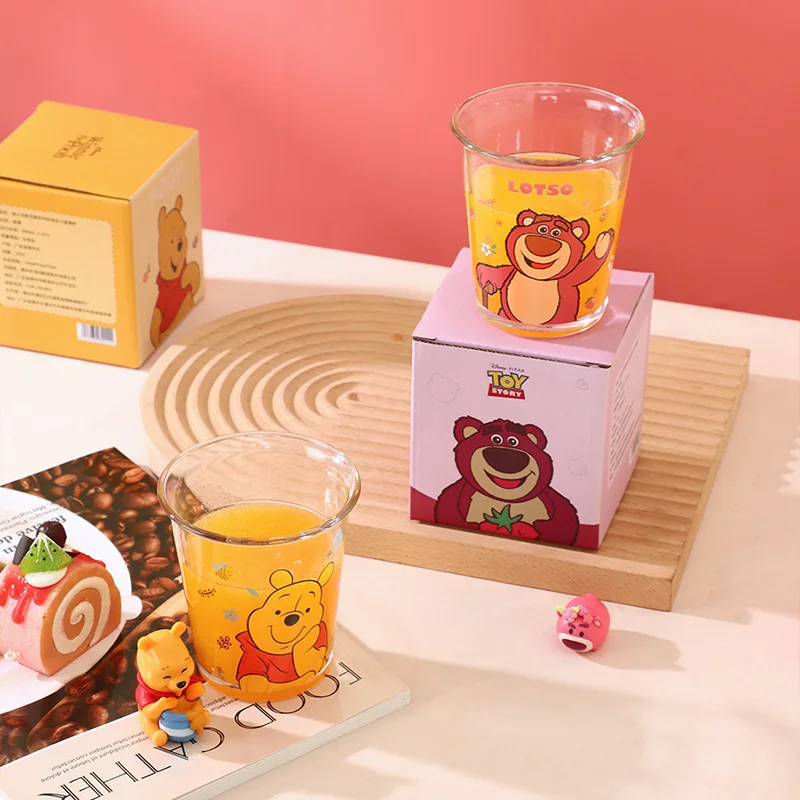 Disney Water Cup Mickey Glass Cup Anime Mickey Mouse Glass Water Cup Student Girl Trasparente Y2K Ins Style Simple Wholesale