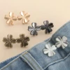1 Pair Adjustable Waist Tightener Four Leaf Clover Trousers Waist Buckles for Jeans Pants Skirts Snap Button Adjuster Clips 1
