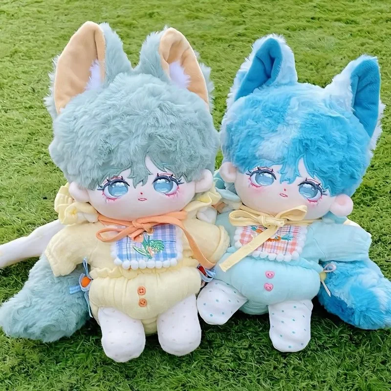 

Cosmile No attributes Kpop Idol Star Blue Fox Esurient Monster Yokai Stuffed Plushie 20cm Plush Toy Doll Body Tail PD Sa