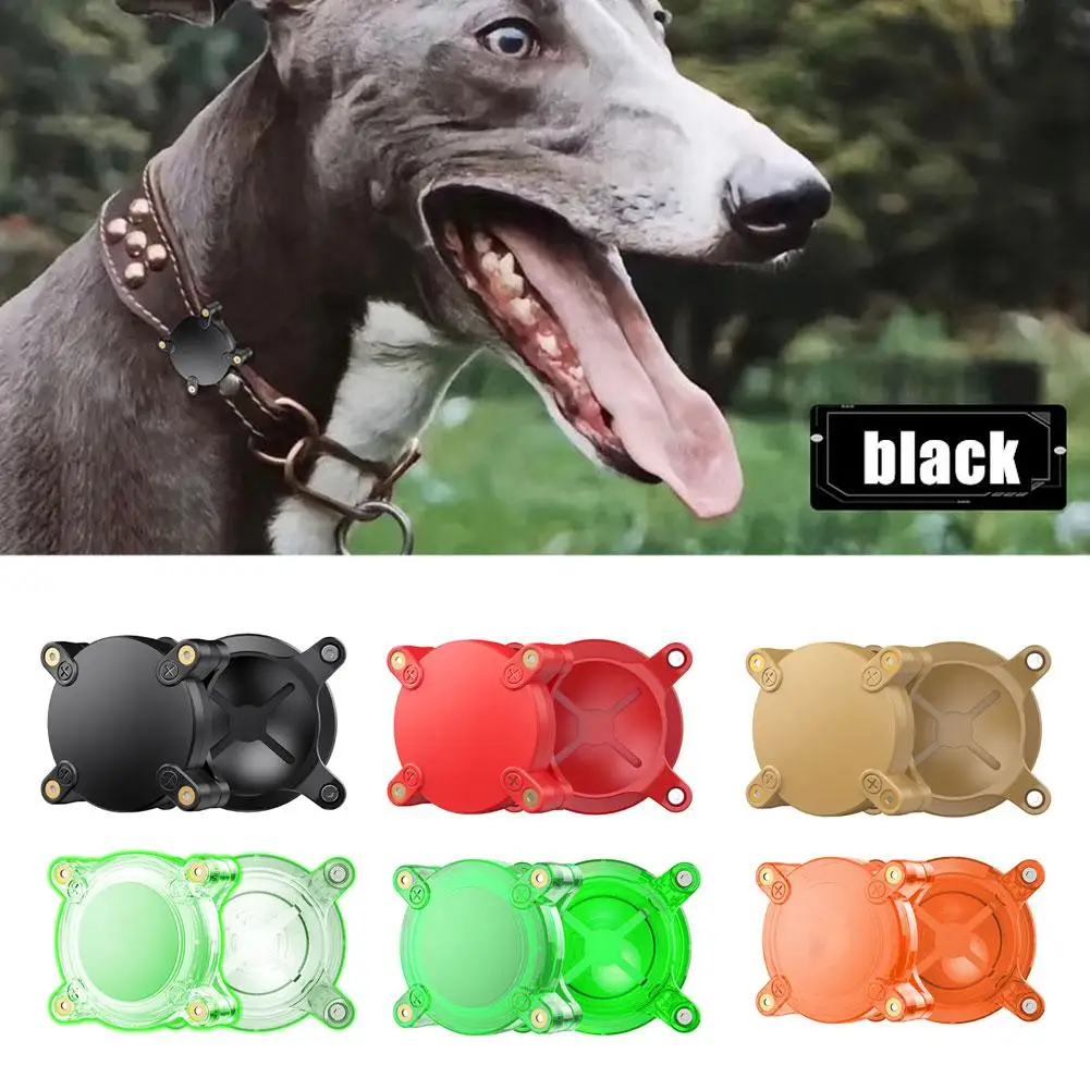 For Apple AirTag IP68 Dog Collar Holder Waterproof Protective Airtag Holder Case for Giant Pets Collar GPS Trackers Screw Vault