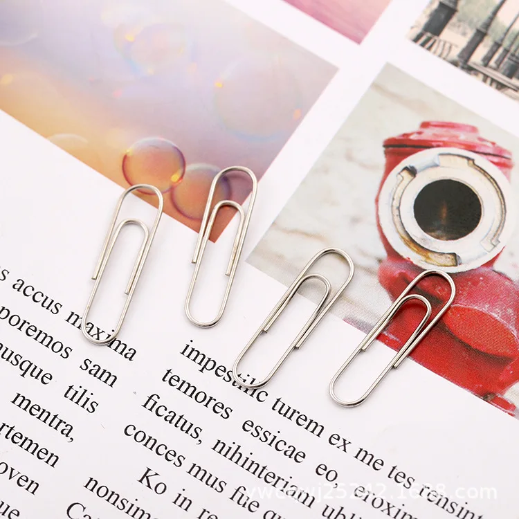 Paper Clips Mini Bookmark Silver Metal Classic Paper Clips Portable Mini Paperclip Bookmark Planner Marking Clip School Office Stationery