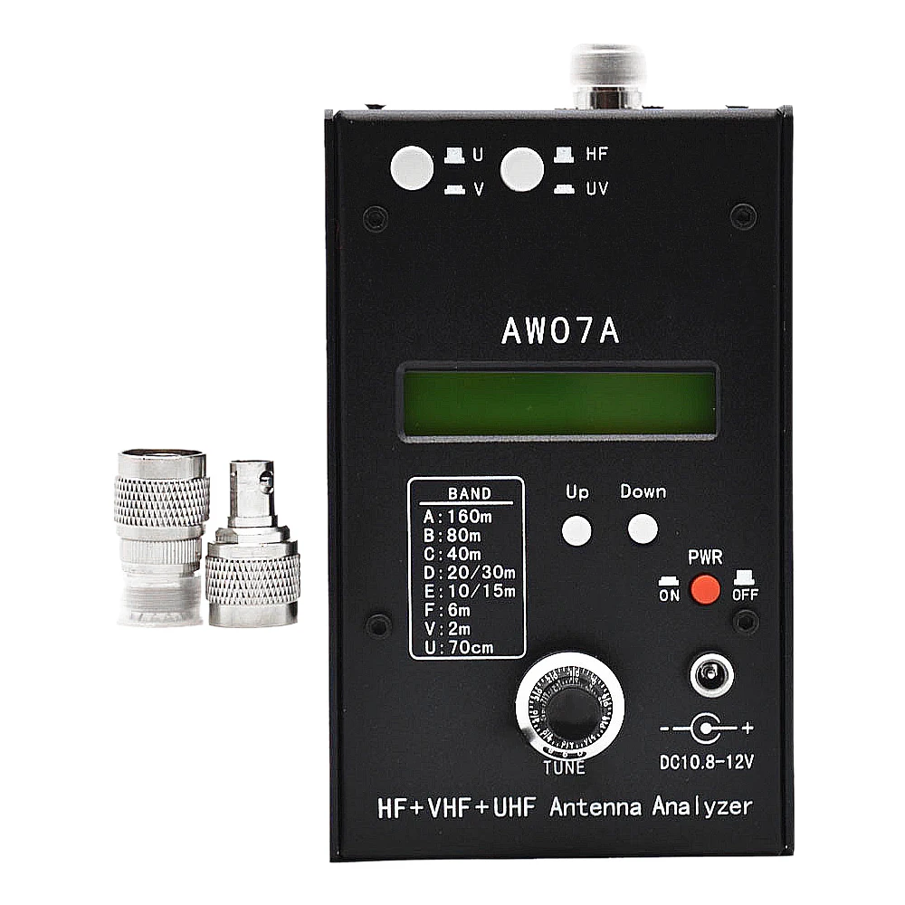 HF VHF UHF AW07A 1.5-490MHZ 160 M SWR 안테나 계량기 테스터, 멀티밴드 안테나 분석기 측정 도구 RF 임피던스 안테나 분석기