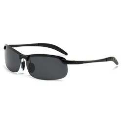 Photochromic Men's Polarized Sports Sunglasses with UV400 Protection (Black-Grey)