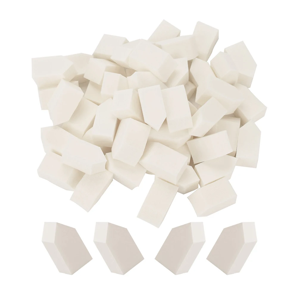 50pcs Cosmetics Puff Wet And Dry Dual-use Latex Face Makeup Puff Pentagon Shape Portable Lady Gifts Professional Makeup Tool