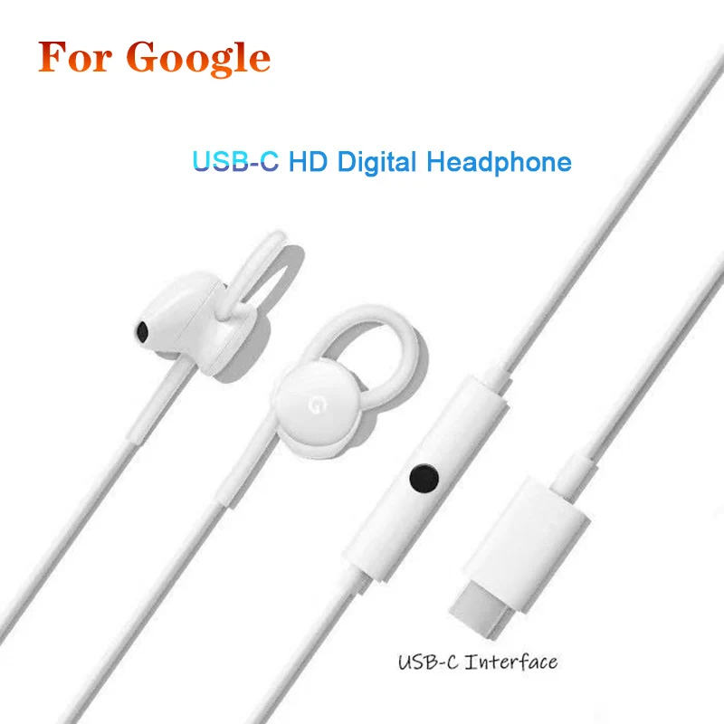 Google USB TypeC Earphone For Google Pixel 6A 5 6 7 Pro 4XL 3XL 2XL