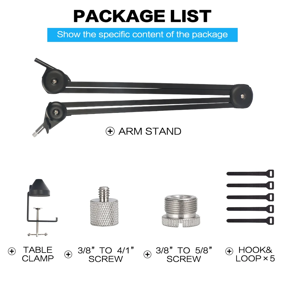 BOMGE Heavy Duty Microphone Boom Arm Stand Adjustable Suspension Scissor Upgraded Mic Stand for Blue Yeti Blue Snowball Bracket microphone stand
