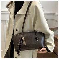 Y2K Trend PU Leather Work Shoulder Bag Large Capacity Simple Female Crossbody Bag Solid Color Commuting Bag Women Female 2