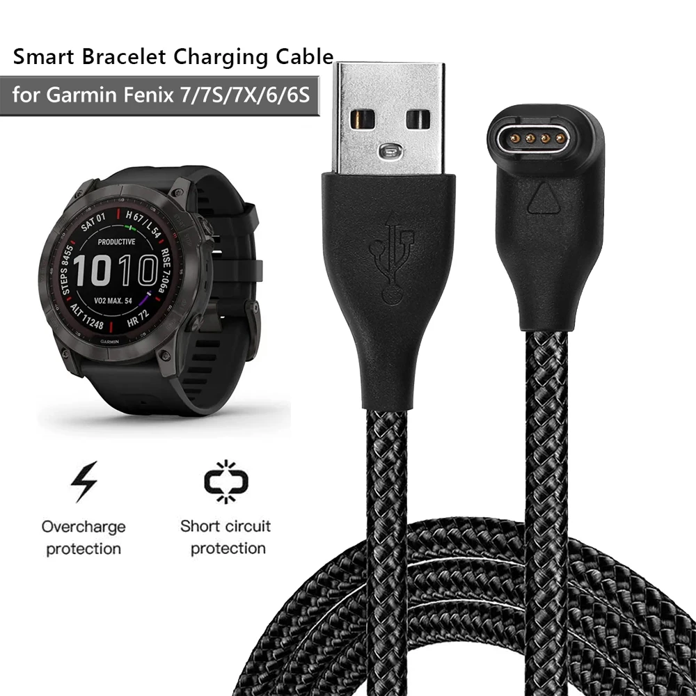 Charging Cable for Garmin Watch with 2 USB C Charger Adapter Connector,  3.3FT Charger Cord for Garmin Fenix 7|7S|7X|6|6S|6X|5|5S, Forerunner  245|945