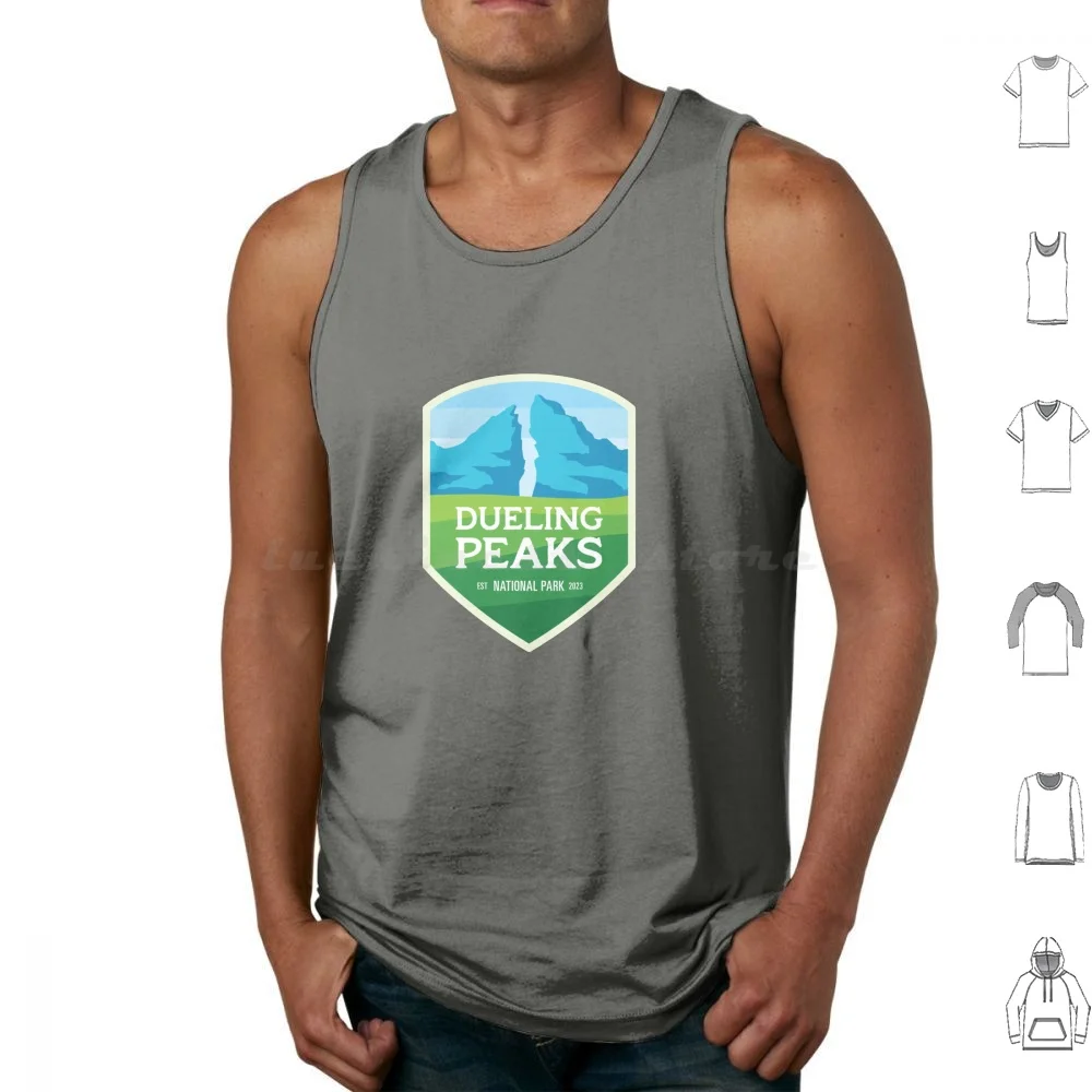 Dueling Peaks National Park Canotte Stampa Cotton Totk Tears Of The Kingdom Breath Of The Wild Legend Of Hyrule