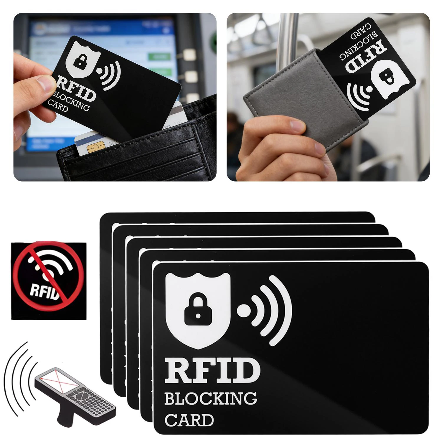 RFID Blocking Card Protector for Wallets - Secure Your Cards and ID from Unauthorized Scans