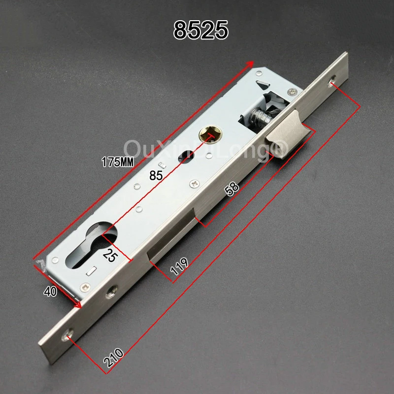 1Piece European Narrow Mortise Door Lock body Repair Parts Size 8520 8525 8530 8535 for choose