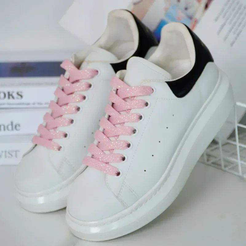 Scarpe Elastici Lacci Lunghi Scarpe Paio Lacci Glitter Tinta Unita