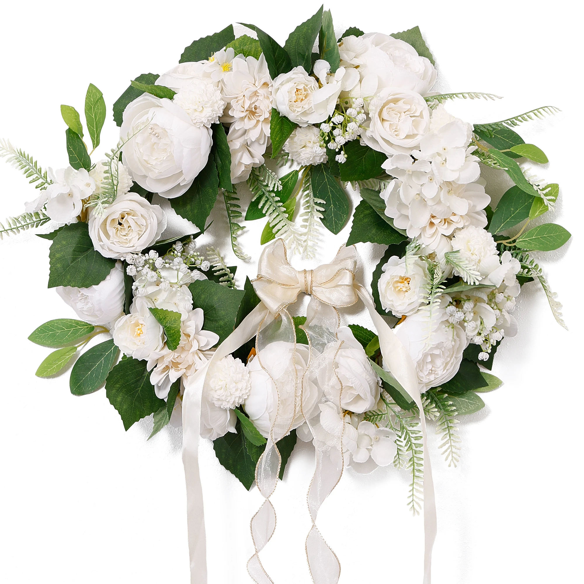 Party Joy Artificial Peony Flower Wreath Garland Hanging For Wedding