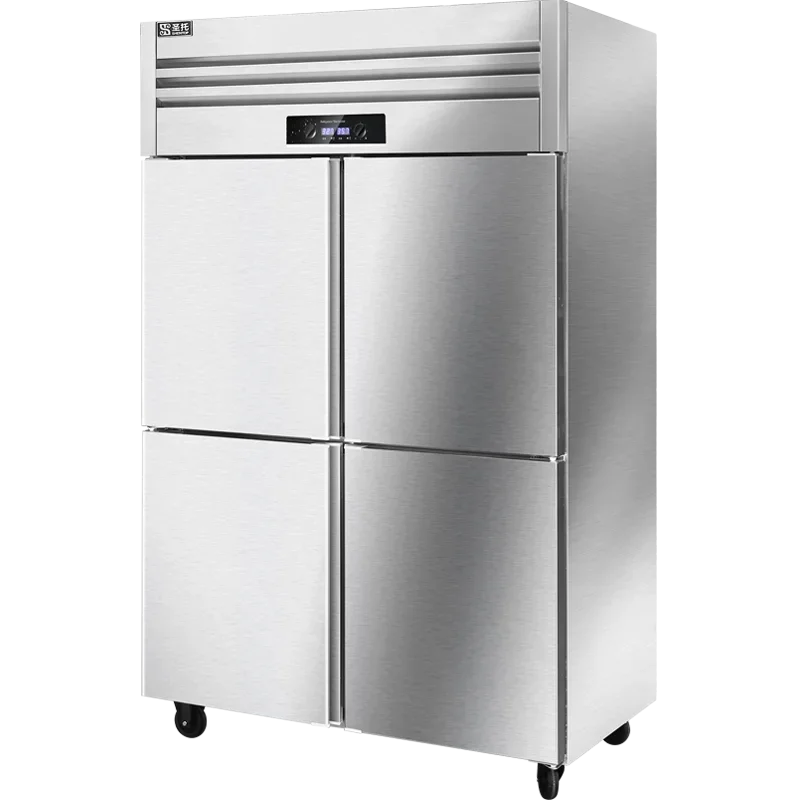 

Commercial Four Door Refrigerator Stainless Steel Kitchen Refrigerator Double Temperature Freezer Vertical