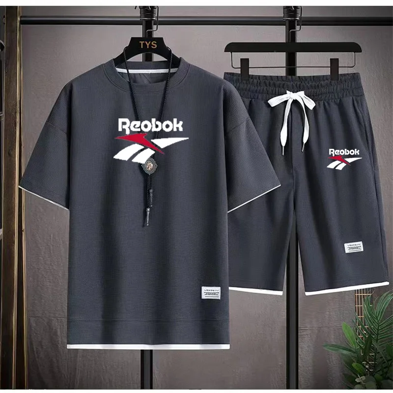 

Футболка и шорты Huafuge мужские свободного покроя, Модный комплект из двух предметов, дизайнерская спортивная одежда в Корейском стиле, с коротким рукавом, на лето