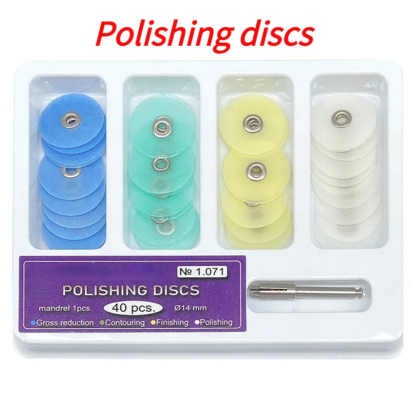

40 Pcs/box Dental Polishing Discs with Handles Polishing Discs Polishing Unglazed Polishing Resin Polishing Ceramic Veneers
