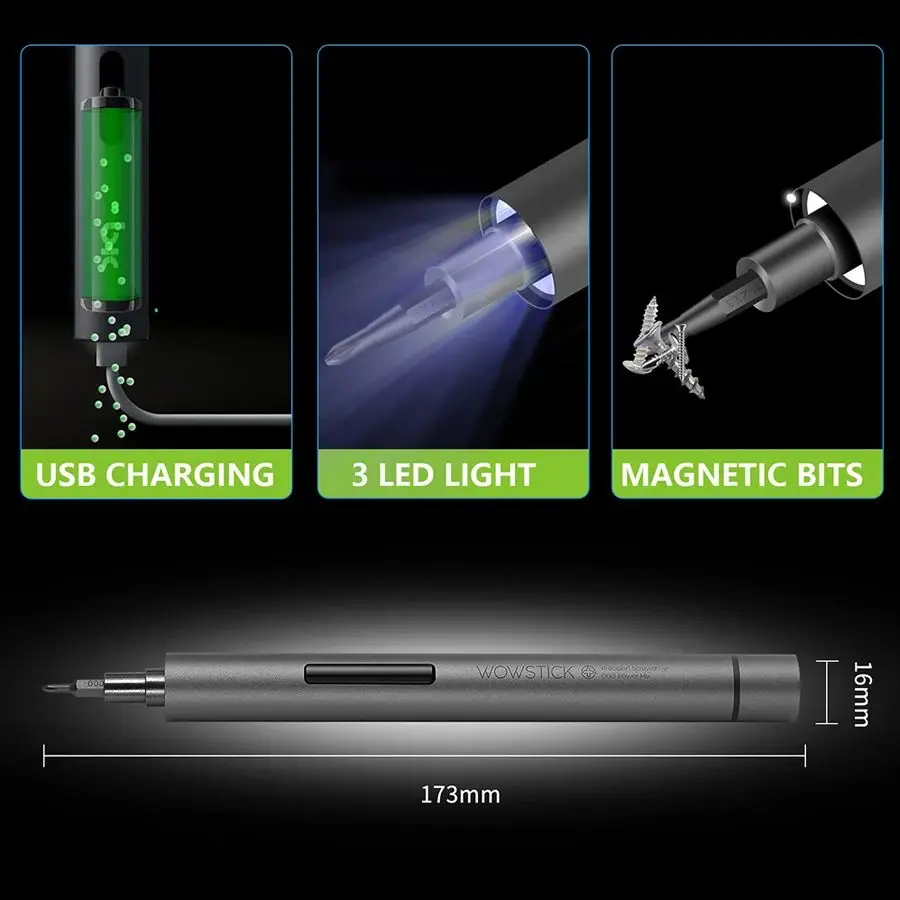 Wowstick 1F+ Pro 64 In 1 Electric Screwdriver Driver Cordless Lithium-ion Charge LED Light Power Screw Driver Kit 4