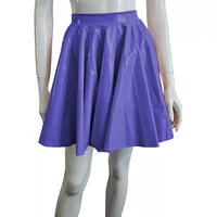 Plus Size Sweet Girl A-Line Goth Skirts Casual PVC Bottoms High Waist Faux Latex Slim Fit Mini Skirt Women Solid Sexy Club Skirt - Image 6