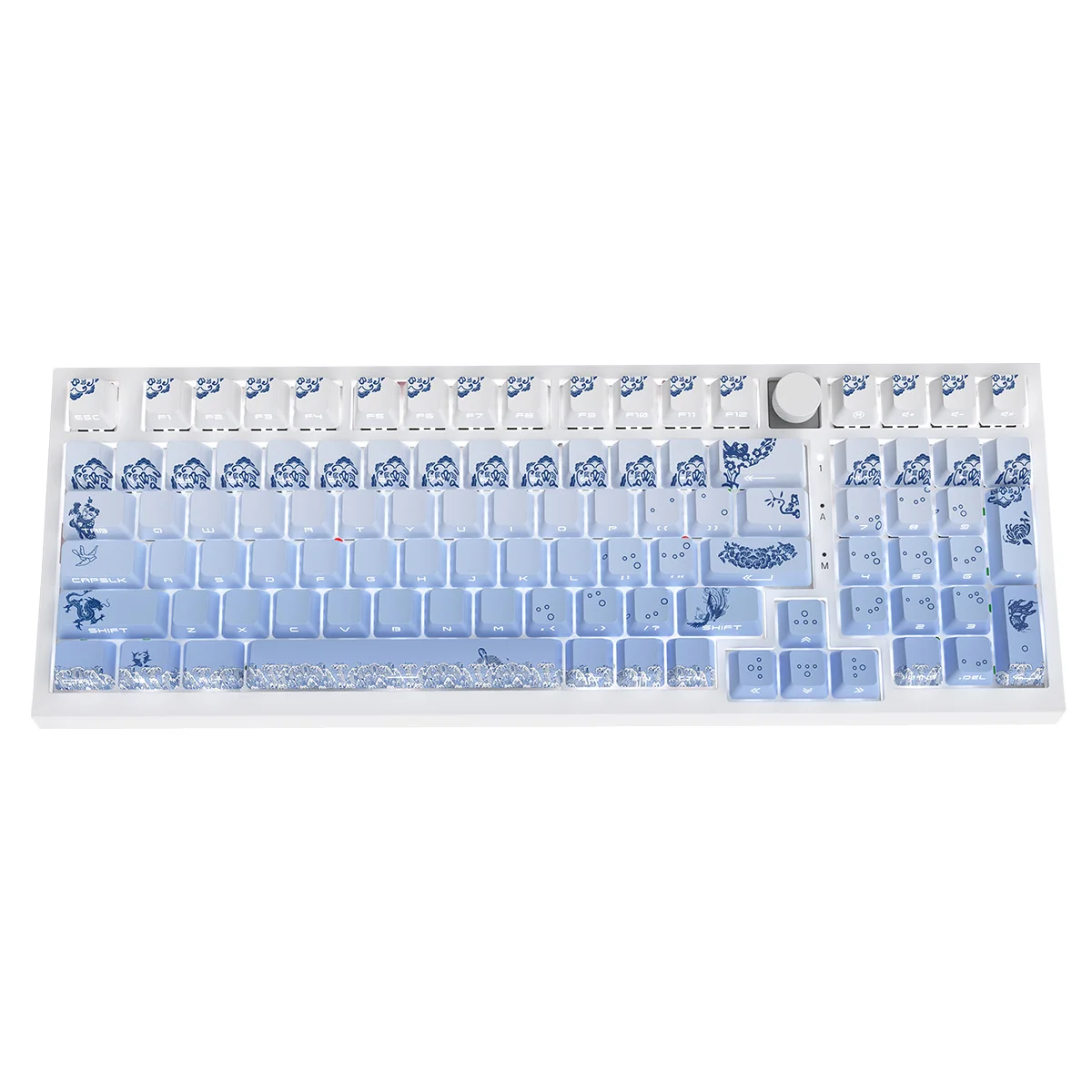 Pbt-teclas Duplas Teclado de Porcelana Azul e Branca Sub de Corante Retroiluminação Lateral para Interruptores mx Teclado Mecânico - Imagem 5