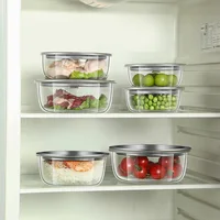Fresh preservation box with glass bowl fruit and vegetable storage box refrigerator specific sealed 1