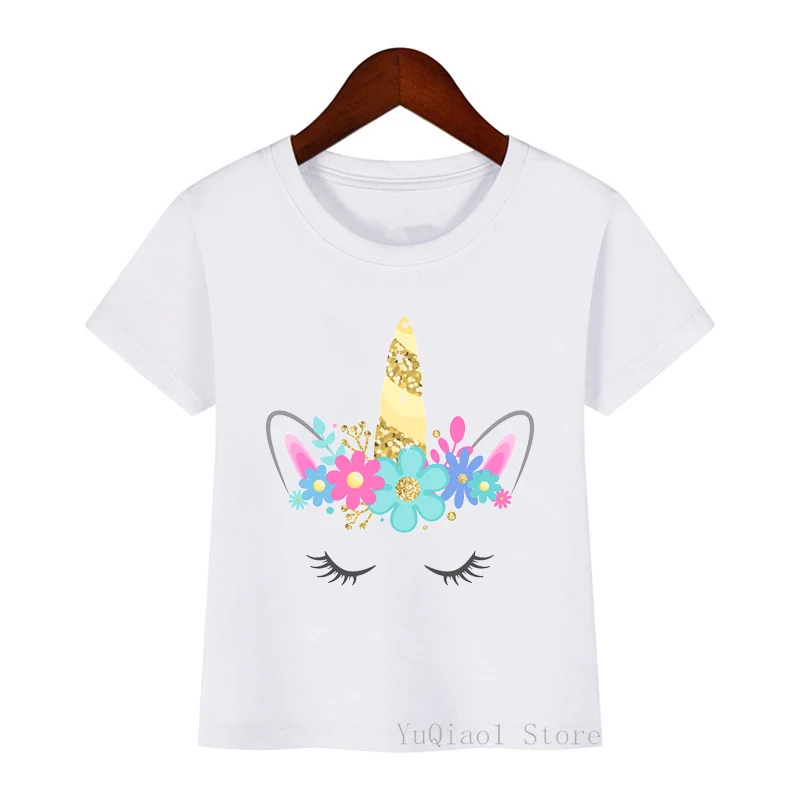 

Новые милые футболки для девочек с принтом единорога и животных, летний топ с коротким рукавом, милый подарок для детей на день рождения, Детская футболка