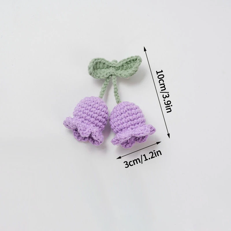 Elegant Handmade Lily of the Valley Crochet Flower Keychain and Hanging Decoration