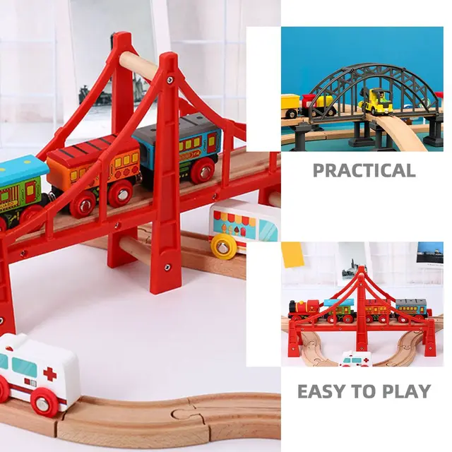 2 Pcs Train Track Accessories Toy Plastic Railway Bridges Track Supplies Playthings Remote Control Train System 5