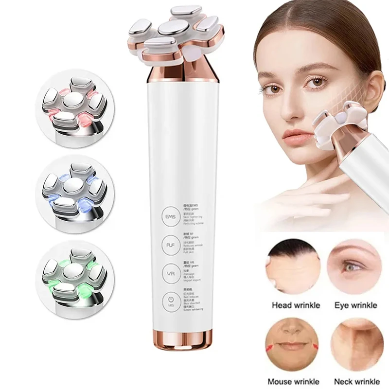 EMS Facial Massager 3Color Led Rf Face Lifting Machine Antiwrinkle