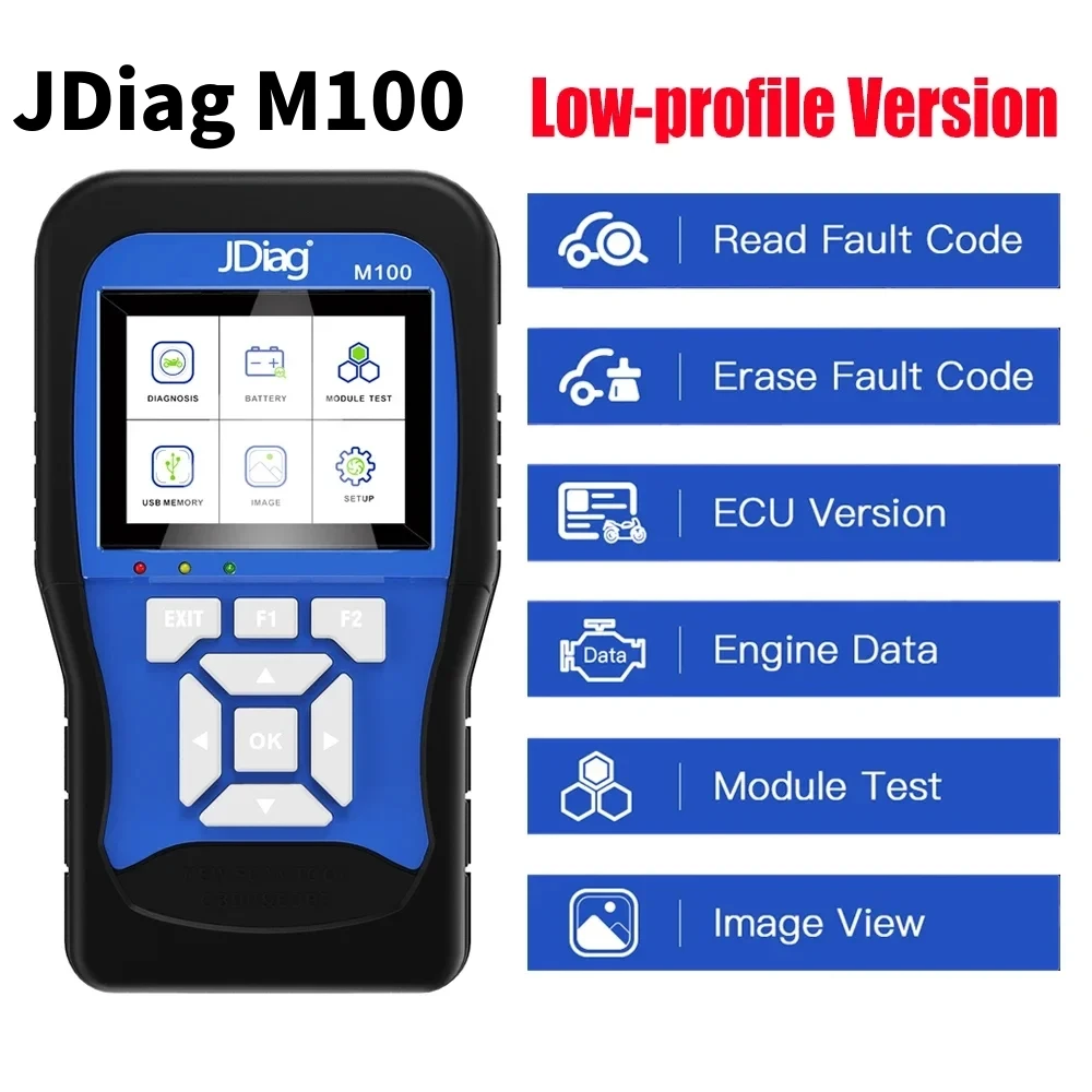 

A++ JDiag M100 Motorcycle OBD OBD2 Scanner Diagnostic Tool Motorbike Moto Scan Code Reader For KTM/Honda/Yamaha/Kawasaki/BMW