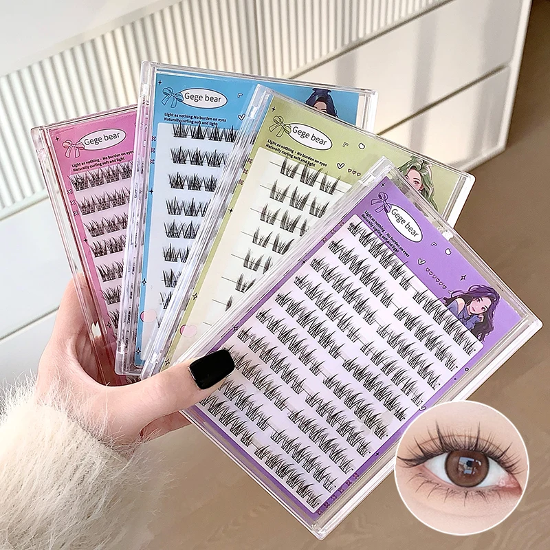 Gegebear Large-capacity Glue-free False Eyelashes Sunflower Natural Thick C Curling Segmented Eyelashes Suitable For Daily Use