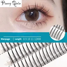 

3 Line Thick Natural Mink False Eyelashes Premade Russian Roll Fan Premade Eyelash Extensions Makeup Tools Wholesale