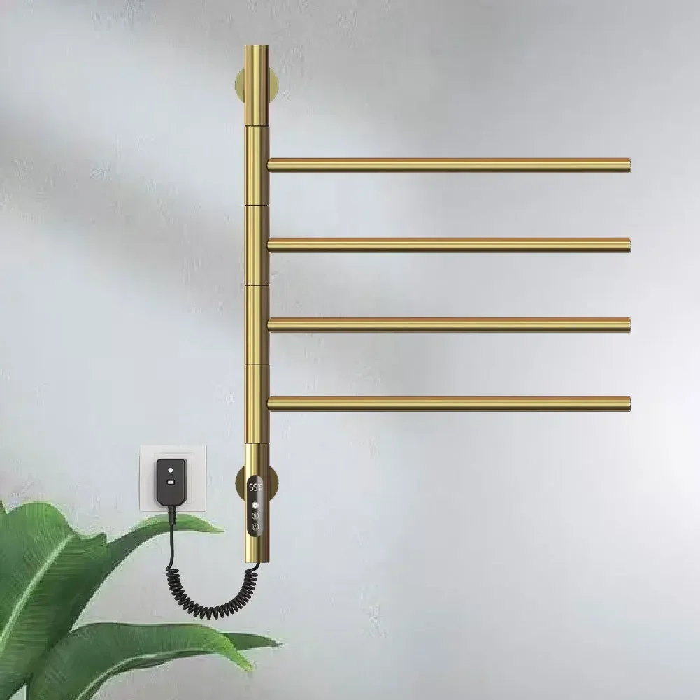 Household electric towel rack intelligent timing constant temperature drying rack gun gray bathroom rotating heating towel
