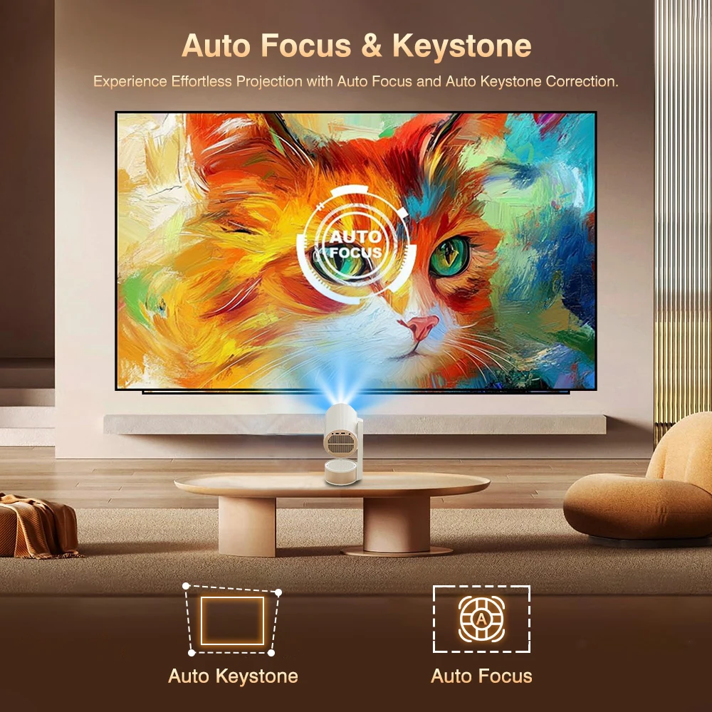 VOXFLIX H6 PRO mini 700ANSI 4k Projector Android 12 1080P Wifi6 Autofocus Automatic keystone correction 5.0 Home Cinema beamer