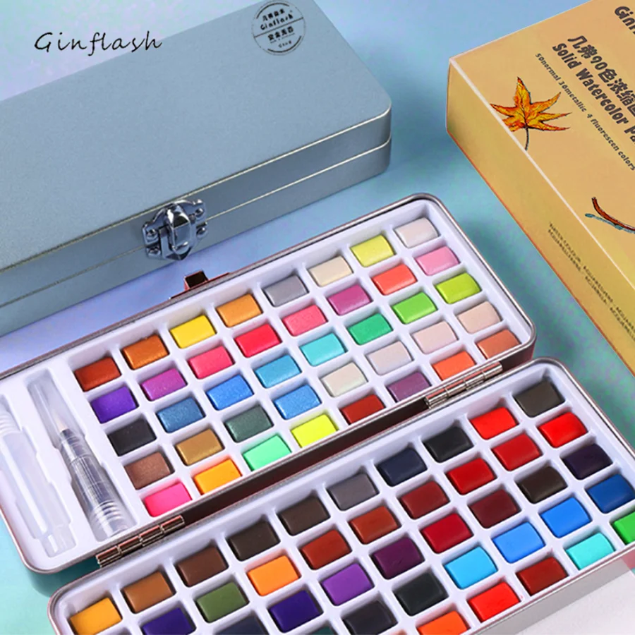 63 Pcs Professional Watercolor Paint Set 48 Colors Painting Set