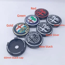 Set of 4 Black Logo Wheel Center Cap Badges - Green (4pcs 60mm black cap)