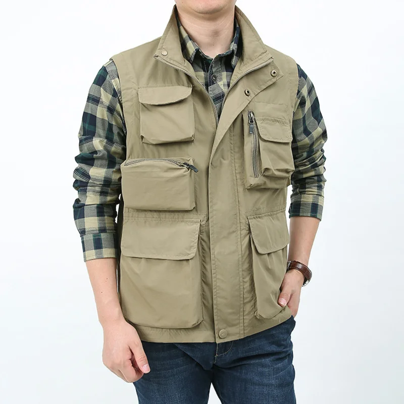 Man Hunting Vest Photography Large Size Jacket Motorcyclist Outdoor Luxury Mesh Bigsize Fashionable Casual Designer