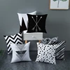 45x45cm Ins Black and White Geometric Decorative Pillowcase Polyester Throw Pillow Case Striped Geometric Pillowcase kussensloop 3