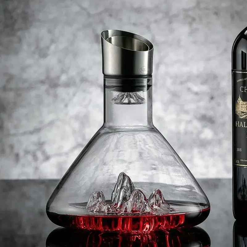 1500ML Iceberg Whisky Wine Decanter Handmade Lead-free Crystal Wine Pourer Carafe Thickened Dispenser Pot Bar Accessories
