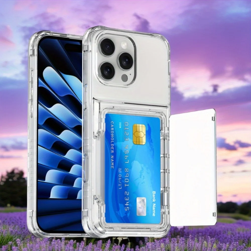 Clear Wallet Phone Case with Credit Card Holder Cover
