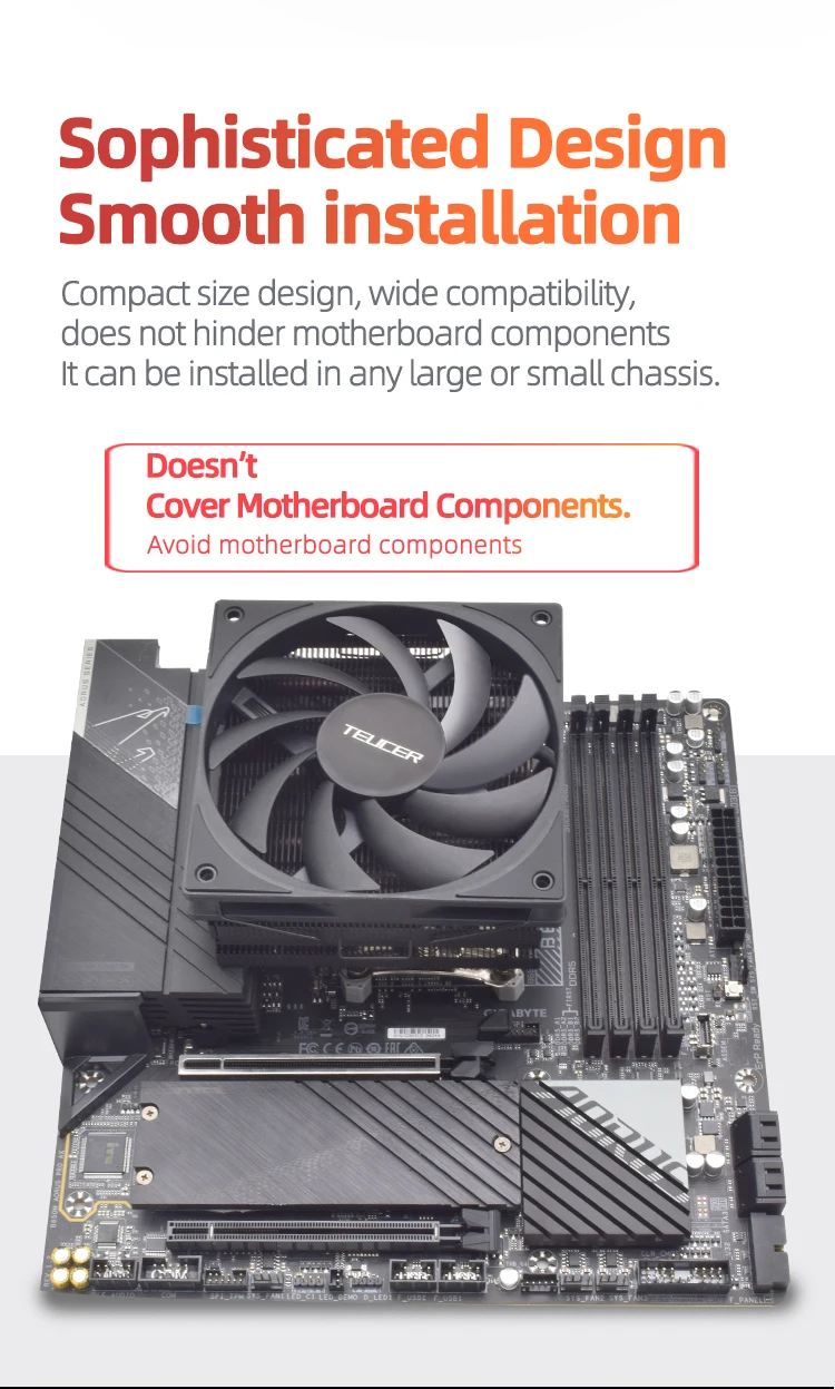 UT Series Tiny Titan Air Cooling Radiator Cooler Low Noise Avoid Memory CPU Fan
