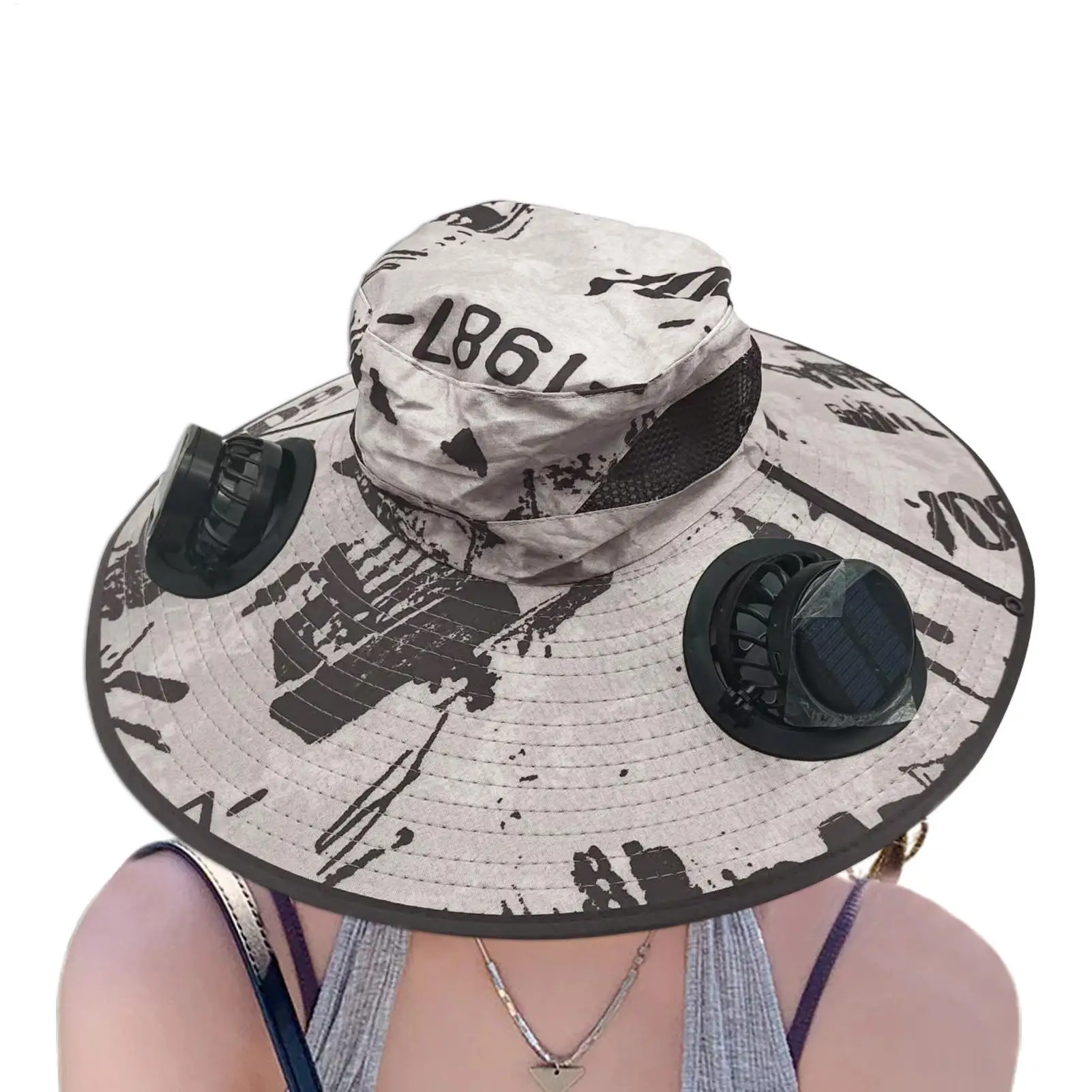 2025 Multi-Function Solar Fan Sun Hat - outdoor summer Fishing Hat with Built-In USB Charging & Wide Brim for UV/Heat Protection